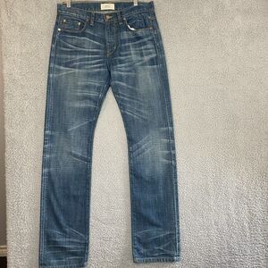 NWT Simon Spurr Selvedge 33x34 Designer Mens Denim Jeans Pipe Straight USA made
